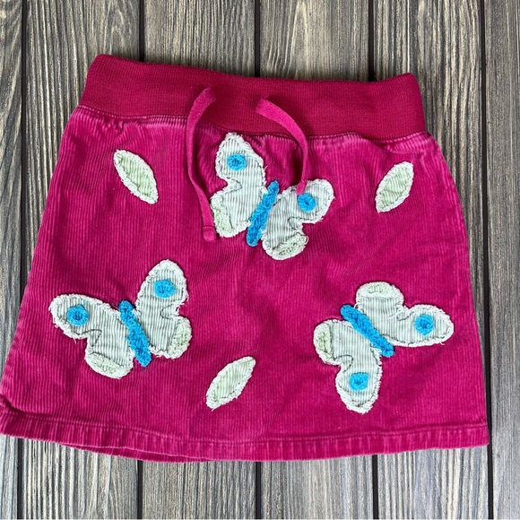 Mini Boden Corduroy Butterfly Applique Pink Skirt 1-2Y Toddler Baby Girl - Picture 1 of 8